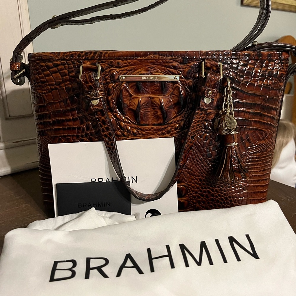 Brahmin Mini Asher Pecan Melbourne Brown Purse